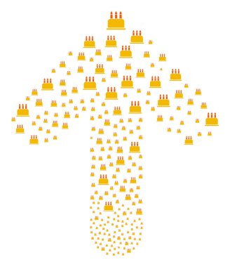 İmleç ok şekli doğum günü pastası ile ileri