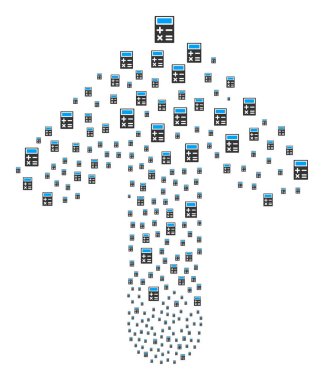 Yukarı imleç ok hesap makinesi ile kolaj