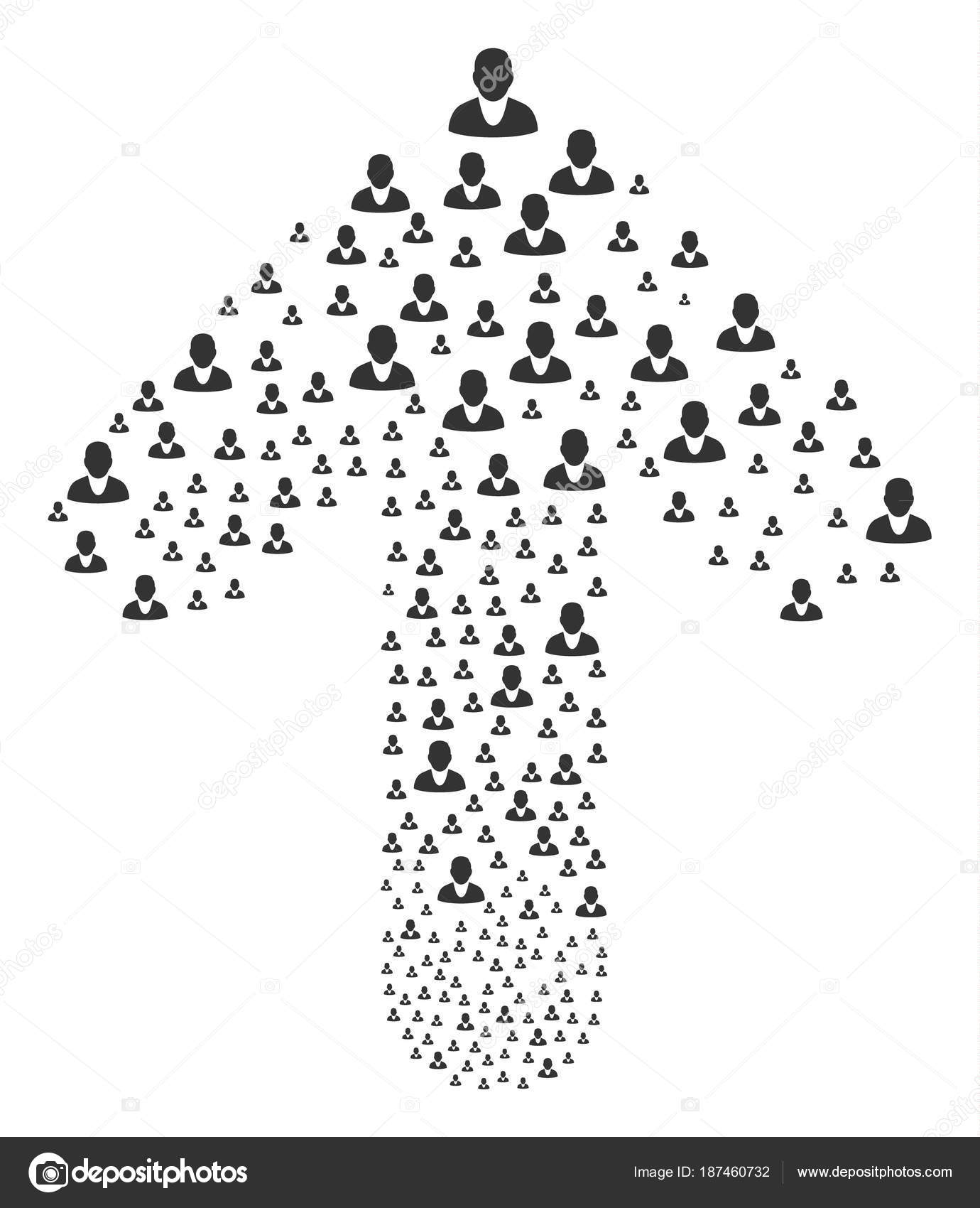 forward pointing arrow collage with client stock vector ahasoft