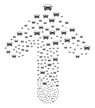 Yukarı ok kompozisyon araba ile odaklı