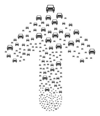 Araba ile yön ok rakamını oluşturan