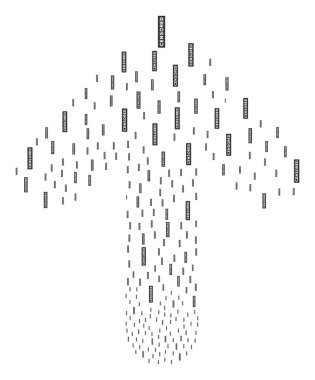 Yukarı ok kolaj sansürlü resim yazısı ile taşımak