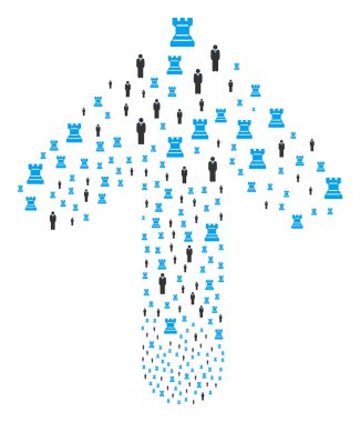 Yukarı ok kolaj satranç strateji ile taşımak