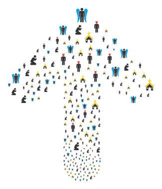 İmleç ok kompozisyon Christian din ile ileri