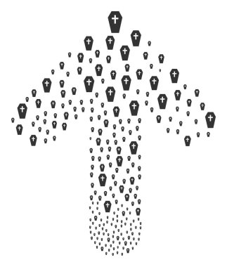 Yukarı doğru şekilde tabutuyla ok şekil