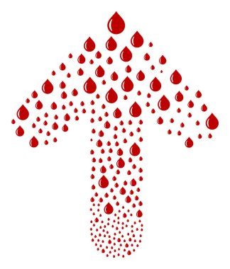 Yukarı ok kolaj damla ile işaret