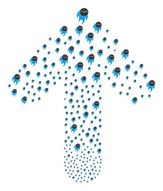 Ateş son tarih saati ile hareket ok kompozisyon