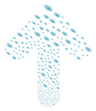 Yukarı ok şekli Galaxy ile hedef