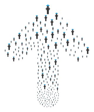 Yönlü oku kolaj beyefendi Akimbo ile ileri