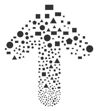 Yukarı gezinti ok şekli ile geometrik figürler