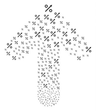 Yukarı ok kolaj yüzde büyüyen ile odaklı