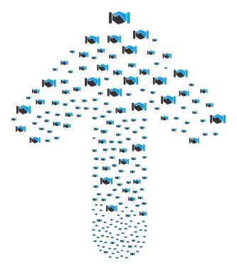 El sıkışma ile ileri hareket ok kompozisyon