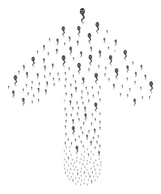 Mutlu Spermatozoon ile yön ok kolaj