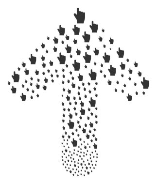 Yukarı doğru yolu işaret parmağı ile ok figür