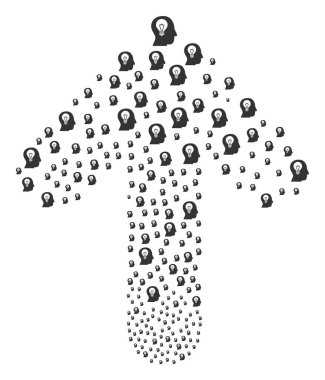 Yukarı ok kolaj akıl ampul ile hedef