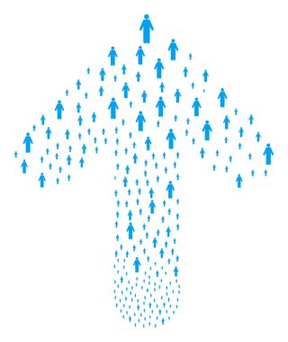 Yukarı ok şekil adam kişi ile odaklı