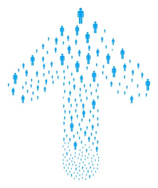 Yukarı ok kolaj adam kullanıcı ile yönetmen