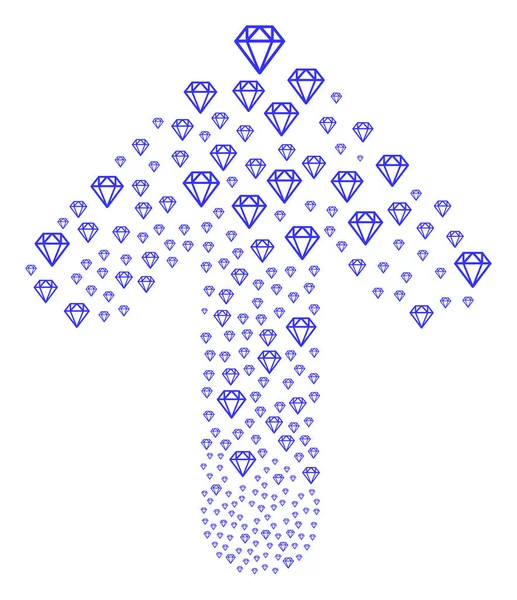 Figura freccia di movimento con diamante — Vettoriale Stock