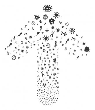 İleri hareket ok rakam mikroplar ile