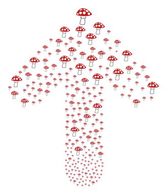 Mantar ile ileriye yol ok kompozisyon