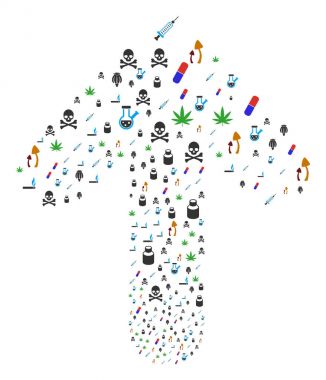 Narkotik uyuşturucular ile hareket ok kompozisyon ileri