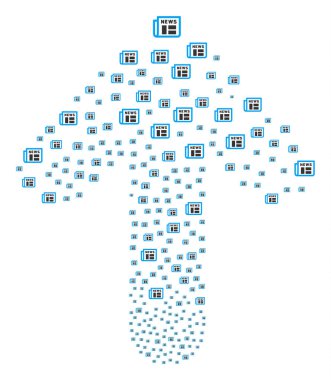 Gazete ile ileri amaç ok figür