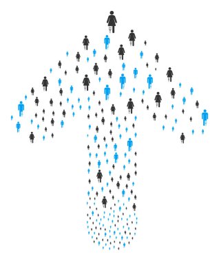 Hastalar ile ileri yön ok kolaj