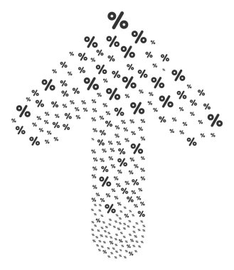 Yukarı doğru şekilde yüzde ile ok şekli