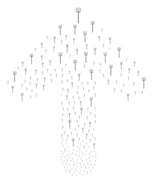 İleriye doğru hedef ok şekil dirgen ile