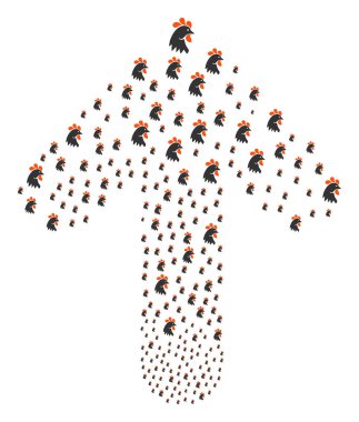 Önceden hedef ok kolaj horoz kafa ile