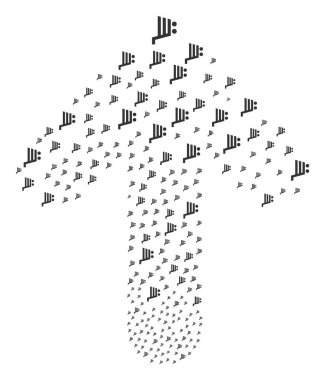 Alışveriş sepeti ile hedef ok şekil ileri