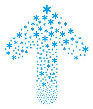 Kar tanesi ile yukarı yönlü ok şekli