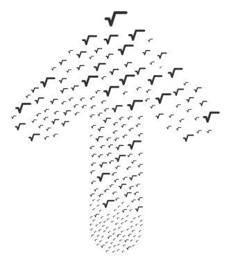 Yukarı ok kompozisyon karekök ile odaklı