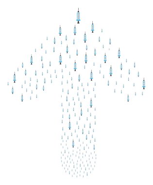 İleri hareket ok şekil şırınga