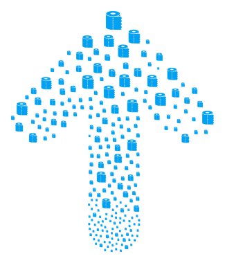 Yukarı yön ok kolaj tuvalet kağıdı ile rulo