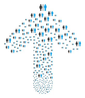 İleri ok kolaj tuvalet kişi ile doğrudan