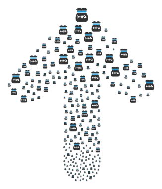 Toksik çöp ile ileri yön ok kompozisyon