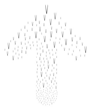 Yukarı doğru işaretçi ok şekli cımbız ile