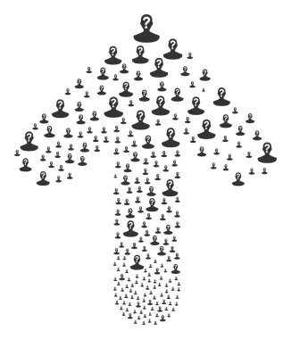 Bilinmeyen bir kişi ile ileriye hareket ok kolaj