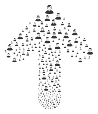 Kullanıcı ile ileriye doğru hedef ok figür