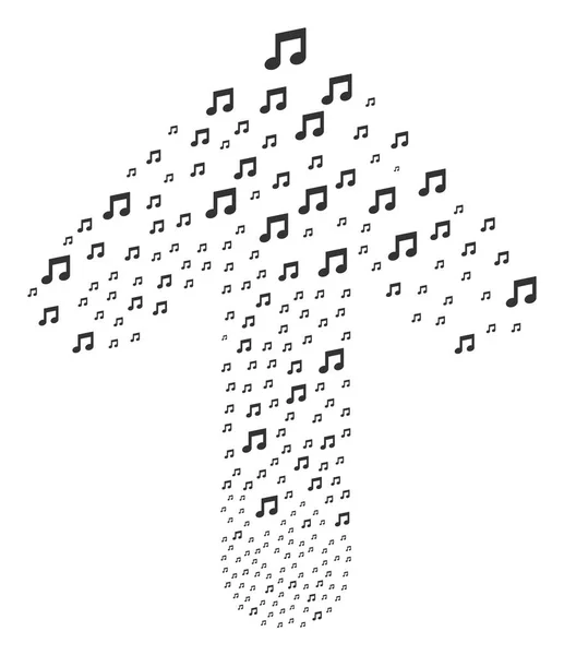 Ahead Motion Arrow Composition avec notes de musique — Image vectorielle