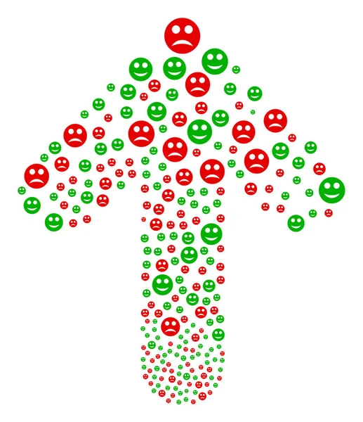 Seta para cima maneira descobrir com triste e feliz Smiley —  Vetores de Stock