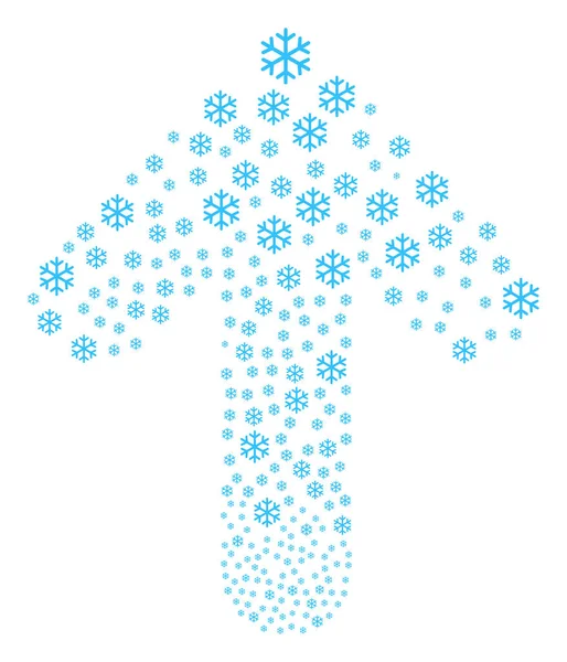 Composición de flecha hacia arriba con copo de nieve — Vector de stock