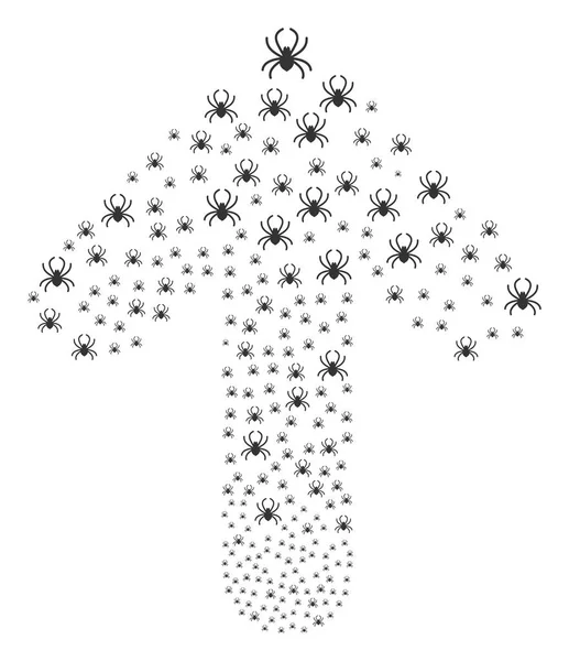 Стрілка вгору Стрілка колаж з павуком — стоковий вектор