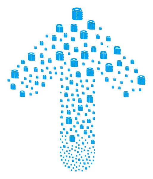 Yukarı yön ok kolaj tuvalet kağıdı ile rulo