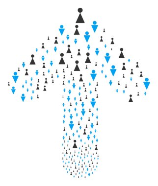 İleriye doğru hedef ok şekil Wc kişilerle birlikte