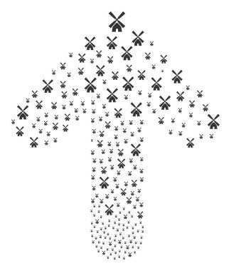 Rüzgar değirmeni ile ileri doğrudan ok kolaj