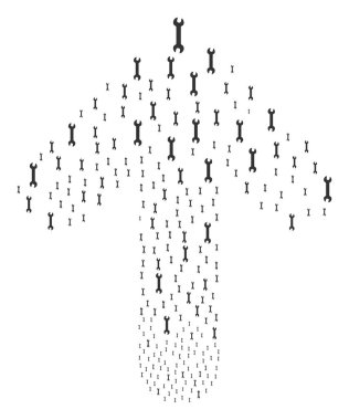 İleride yol ok rakam İngiliz anahtarıyla