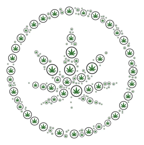 Cannabis Icon Composition — Stock Vector