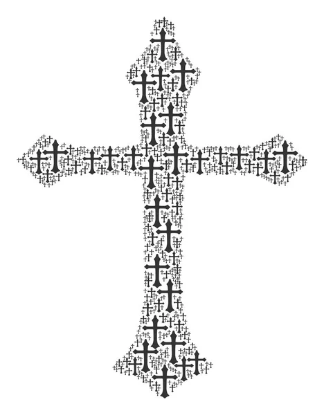 Christelijke kruis pictogram figuur — Stockvector